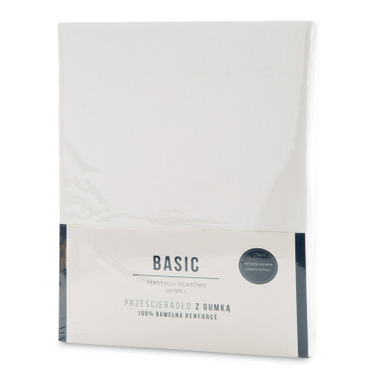 Prestieradlo 180x200 cm BASIC biele s gumičkou Prestieradlo 180x200 cm BASIC biele s gumičkou